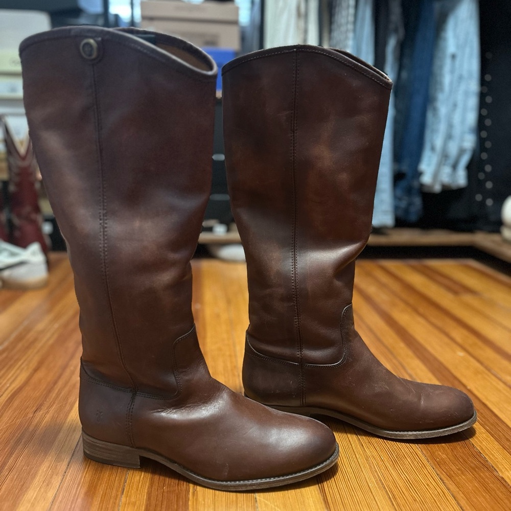 Frye Brown Leather Knee-High Boots